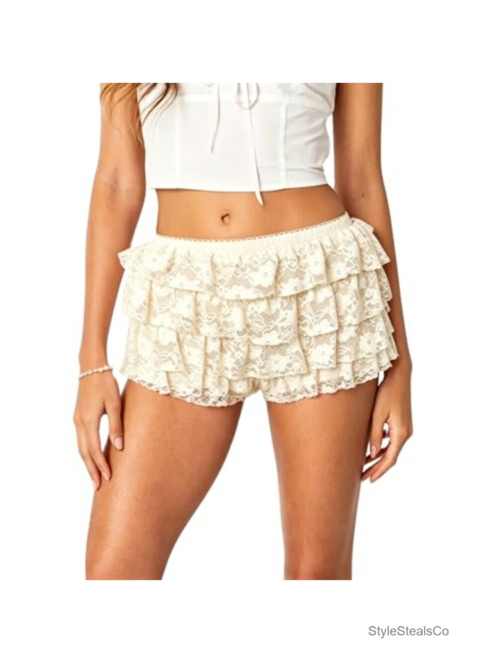 Women Lace Ruffle Bloomer Shorts Lolita Pettipants Mini